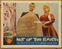 s539 NOT OF THIS EARTH #2 movie lobby card '57 great tombstone, Corman!
