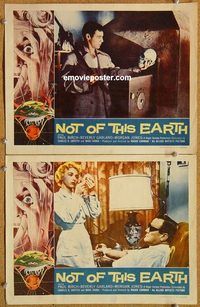 s538 NOT OF THIS EARTH 2 movie lobby cards '57 Roger Corman
