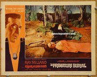 s570 PREMATURE BURIAL movie lobby card #7 '62 Ray Milland, Hazel Court