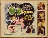 s589 RETURN OF THE FLY movie title lobby card '59 Vincent Price