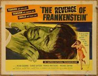 s593 REVENGE OF FRANKENSTEIN movie title lobby card '58 Peter Cushing