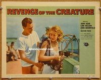 s601 REVENGE OF THE CREATURE movie lobby card #6 '55 girl w/scuba tank