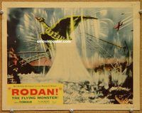s608 RODAN movie lobby card #8 '56 great flying monster image!