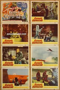 s617 SATAN'S SATELLITES 8 movie lobby cards '58 Leonard Nimoy, sci-fi!