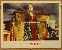s629 SHE movie lobby card #3 '65 Hammer, Ursula Andress closeup!