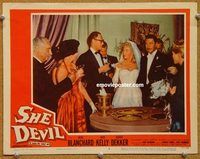s630 SHE DEVIL movie lobby card #4 '57 bride Mari Blanchard!