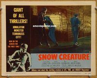 s640 SNOW CREATURE movie lobby card #4 '54 Langton, abominable Yeti!