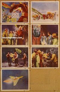 s641 SNOW DEVILS 7 movie lobby cards '68 Italian sci-fi, cool TC!