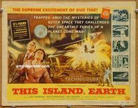 s703 THIS ISLAND EARTH movie title lobby card '55 sci-fi classic, Morrow