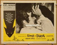 s723 TOMB OF LIGEIA movie lobby card #8 '65 the cat attacks man!