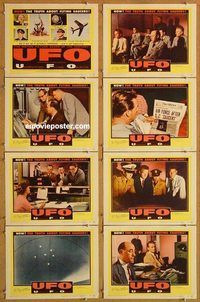 s734 UFO 8 movie lobby cards '56 cool flying saucer sci-fi documentary!