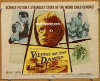 s749 VILLAGE OF THE DAMNED movie title lobby card '60 George Sanders