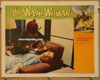 s767 WASP WOMAN movie lobby card #7 '59 close up attacking girl!