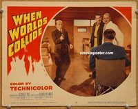 s778 WHEN WORLDS COLLIDE movie lobby card #8 '51 man in wheelchair!