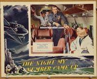 v716 NIGHT MY NUMBER CAME UP English movie lobby card '55 Redgrave