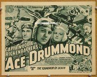 v091 ACE DRUMMOND Chap 12 title movie lobby card '36 ultra rare serial!