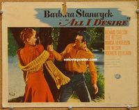v223 ALL I DESIRE movie lobby card '53 Barbara Stanwyck, Carlson