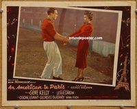 v234 AMERICAN IN PARIS movie lobby card #5 '51 Gene Kelly musical!