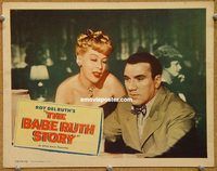 v253 BABE RUTH STORY movie lobby card #4 '48 William Bendix closeup!