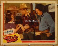 v256 BACK IN THE SADDLE movie lobby card '41 Gene Autry close up!