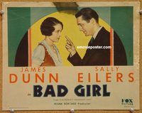 v096 BAD GIRL title movie lobby card '31 Sally Eilers, James Dunn