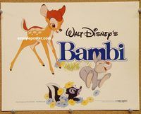 v097 BAMBI title movie lobby card R70s Walt Disney cartoon classic!