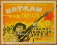 v098 BATAAN title movie lobby card '43 Robert Taylor, George Murphy