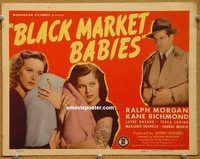 v100 BLACK MARKET BABIES title movie lobby card '45 Morgan, Kane Richmond