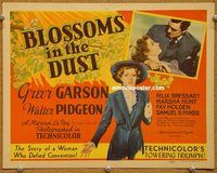 v080 BLOSSOMS IN THE DUST title movie lobby card '41 Greer Garson, Pidgeon