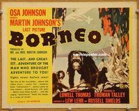 v101 BORNEO title movie lobby card '37 Osa & Martin Johnson, Africa!