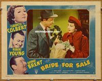 v317 BRIDE FOR SALE movie lobby card #3 '49 Claudette Colbert, Young