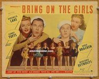 v321 BRING ON THE GIRLS movie lobby card #3 '44 Veronica Lake, Bracken