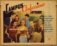 v335 CAMPUS CONFESSIONS movie lobby card '38 Betty Grable at college!