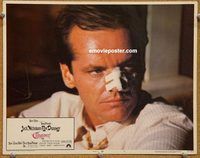 v351 CHINATOWN movie lobby card #5 '74 Jack Nicholson nose close up!
