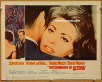 v366 CONDEMNED OF ALTONA movie lobby card #6 '63 Sophia Loren closeup!