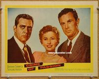 v373 CRIME OF PASSION movie lobby card #5 '57 Stanwyck, Hayden, Burr