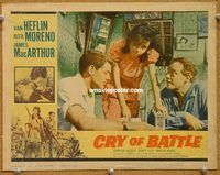 v380 CRY OF BATTLE movie lobby card #6 '63 Van Heflin, Rita Moreno