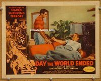 v393 DAY THE WORLD ENDED movie lobby card #2 '56 Roger Corman, horror!