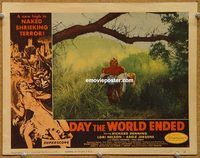 v392 DAY THE WORLD ENDED movie lobby card #6 '56 monster & girl!