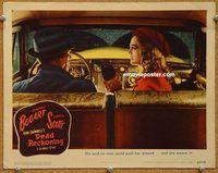 v044 DEAD RECKONING movie lobby card #7 '47 Bogart & Scott in car!