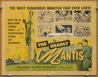 v110 DEADLY MANTIS title movie lobby card '57 classic sci-fi thriller!