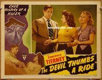 v399 DEVIL THUMBS A RIDE movie lobby card #3 '47 BAD Lawrence Tierney!