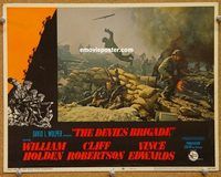 v400 DEVIL'S BRIGADE movie lobby card #2 '68 soldiers in fox holes!