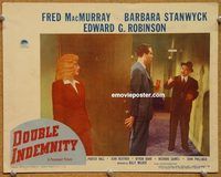 v410 DOUBLE INDEMNITY movie lobby card #7 '44 Billy Wilder, 3 stars!
