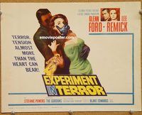 v118 EXPERIMENT IN TERROR title movie lobby card '62 Glenn Ford, Lee Remick