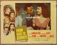v459 FROM HERE TO ETERNITY movie lobby card '53 Sinatra, Donna Reed