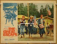 v490 GREAT ESCAPE movie lobby card #7 '63 Steve McQueen, James Garner