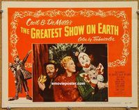 v494 GREATEST SHOW ON EARTH movie lobby card #4 '52 Emmett Kelly
