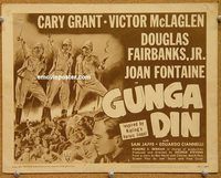 v125 GUNGA DIN title movie lobby card R49 Cary Grant, Victor McLaglen