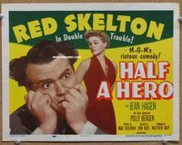 v126 HALF A HERO title movie lobby card '53 Red Skelton, Jean Hagen